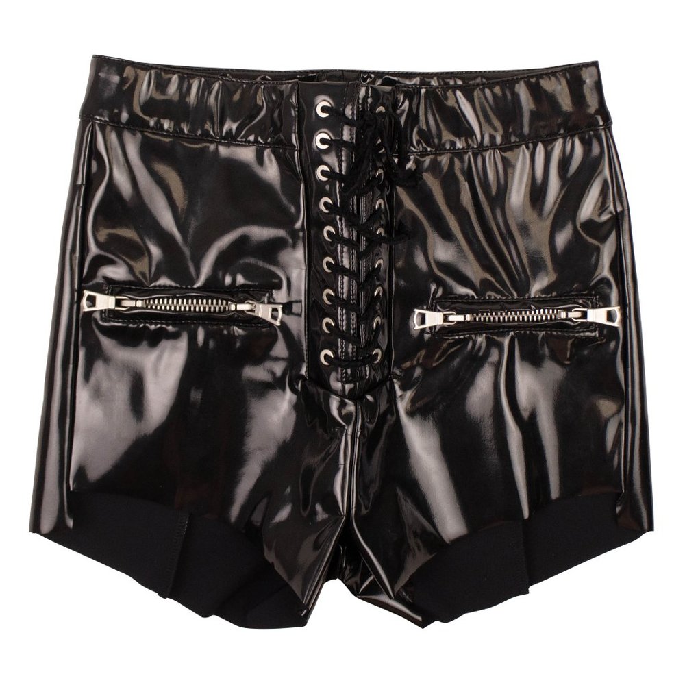 UNRAVEL PROJECT Black Lace Up Closure Shorts Size S $755